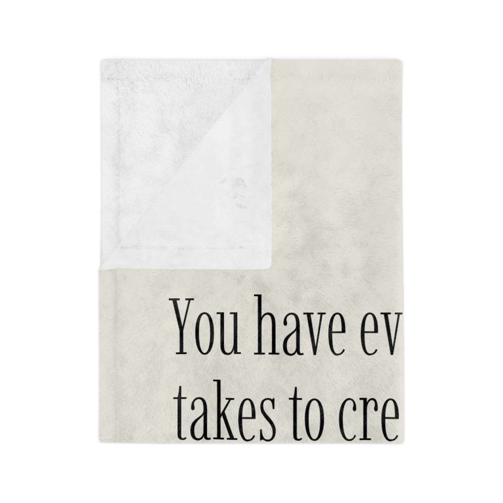 Inspirational Quote Throw Blanket — "You have everything it takes to create the life you dream of. Be patient."