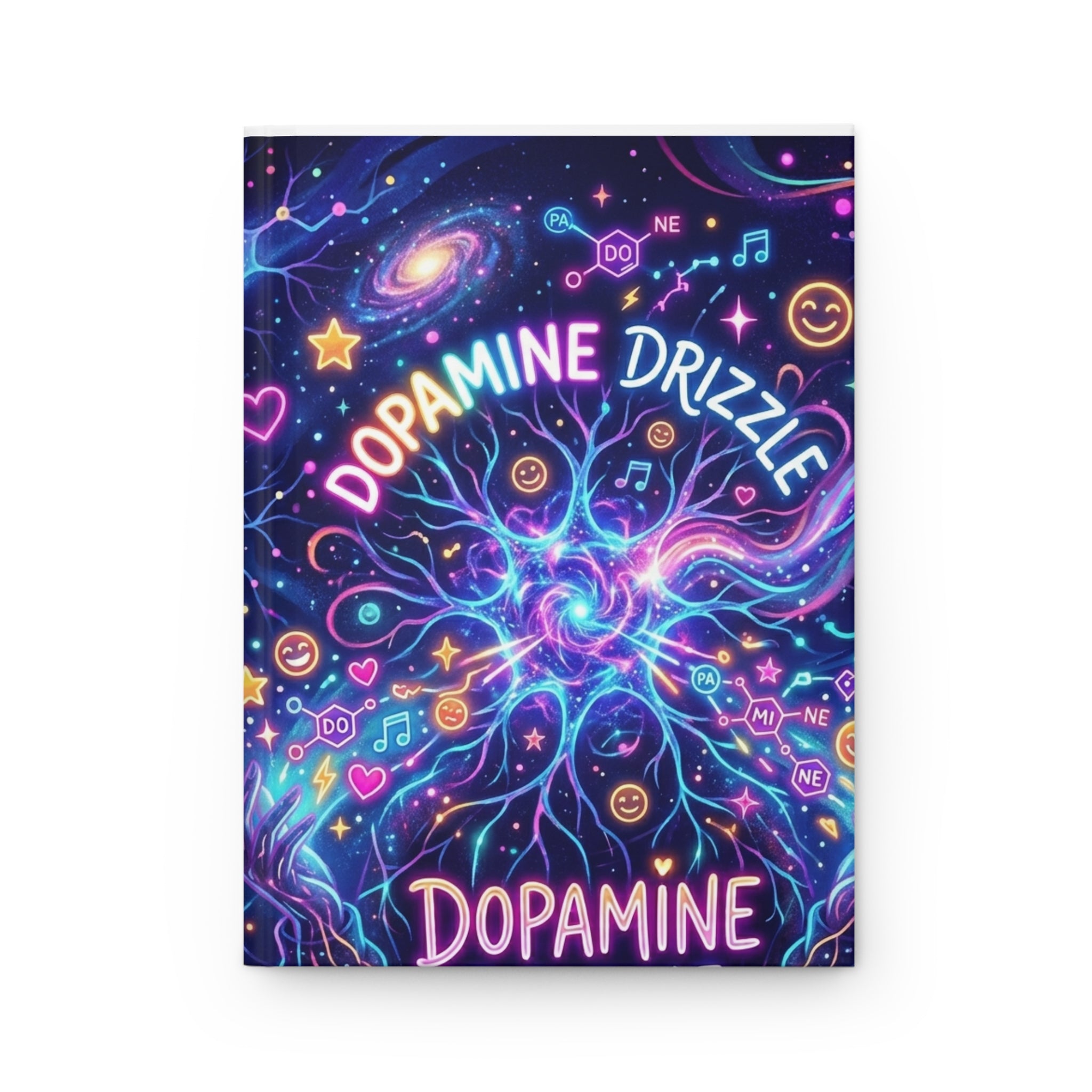 Dopamine Drizzle Hardcover Journal — Psychedelic Space Notebook for Creativity & Mood-Boosting Notes