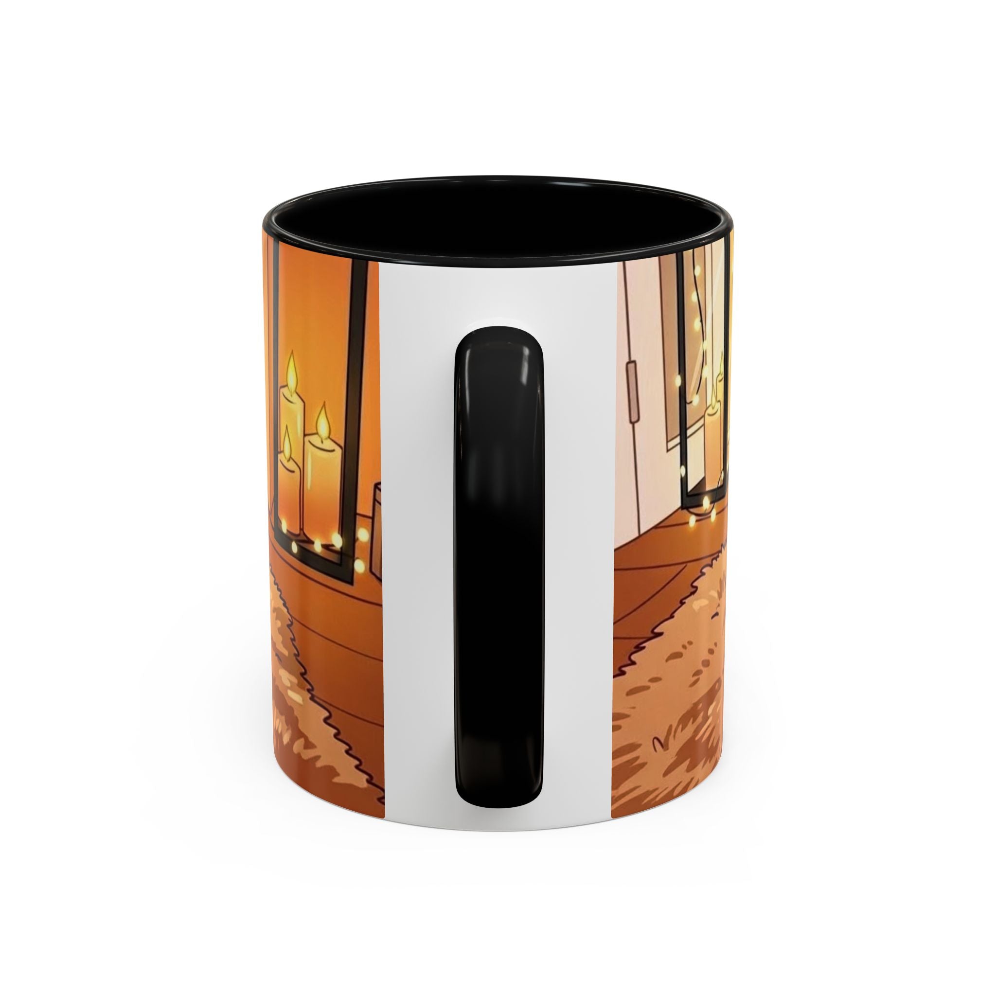 Cozy Fireplace Accent Coffee Mug — "Choose Cozy Every Day"