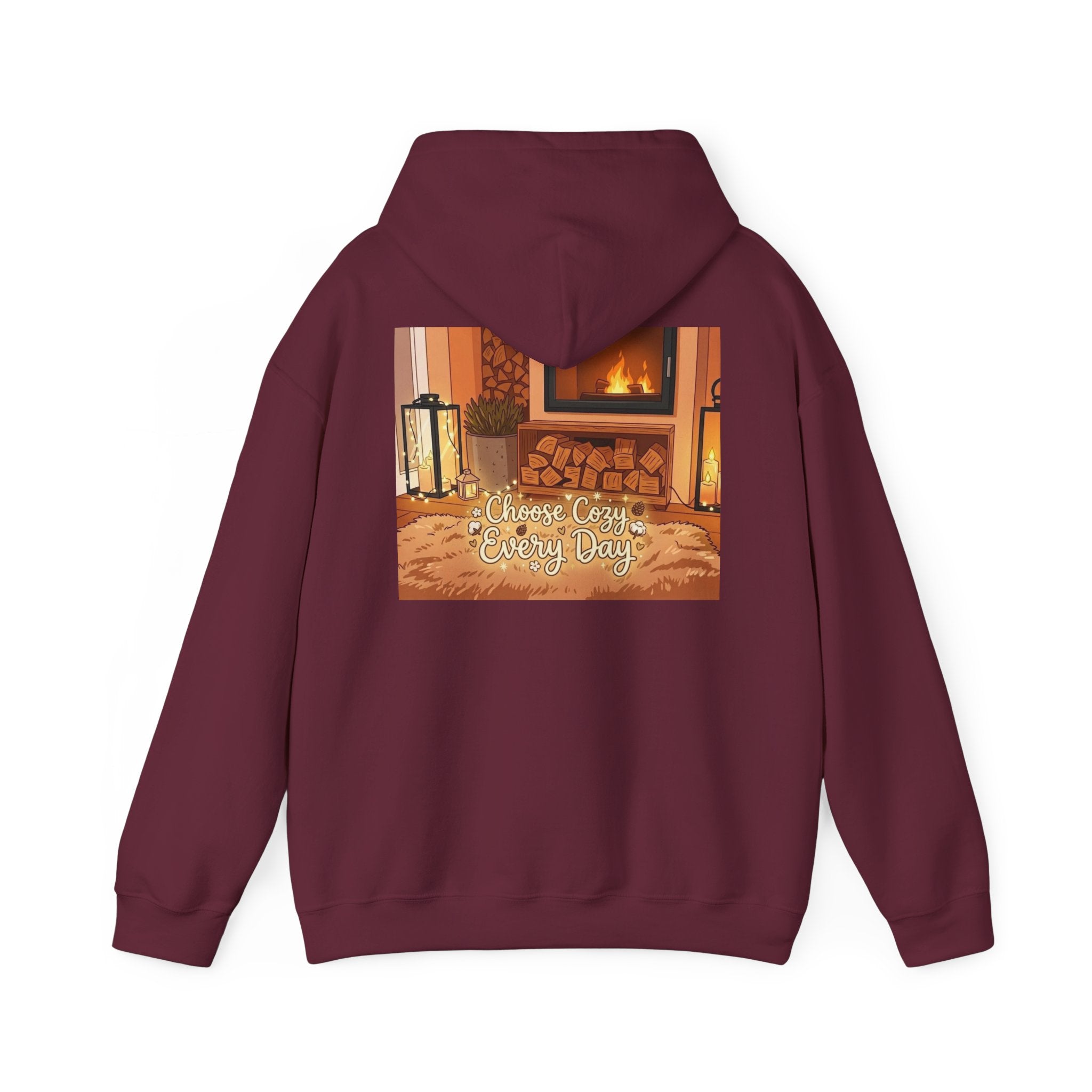 Hoodie — Cozy Fireplace 'Choose Cozy Every Day' Sweatshirt