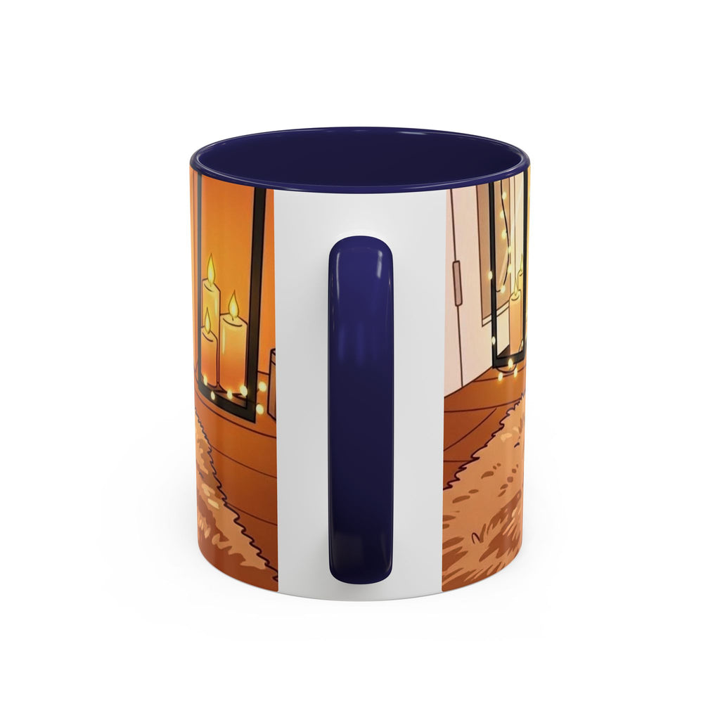 Cozy Fireplace Accent Coffee Mug — "Choose Cozy Every Day"