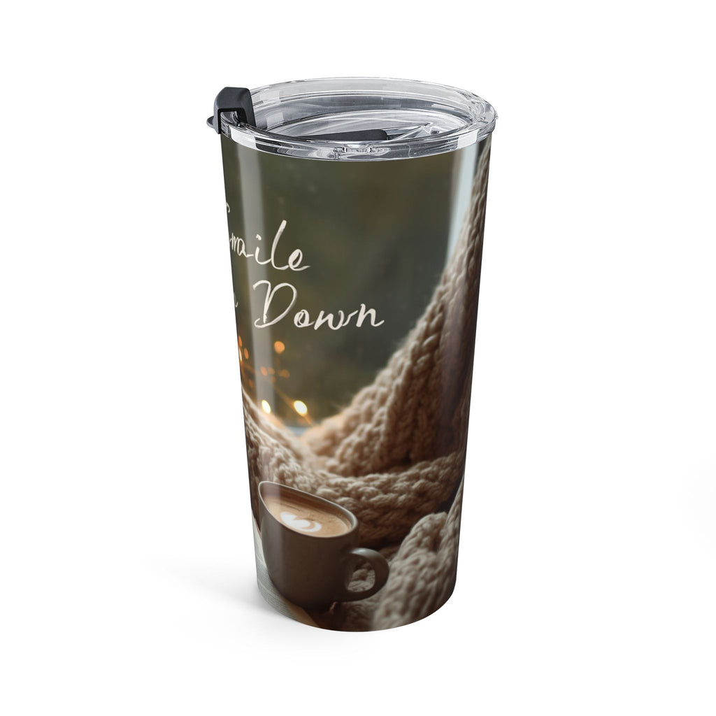 20oz Tumbler — "Sip, Smile, Slow Down" Cozy Knit Coffee Travel Mug