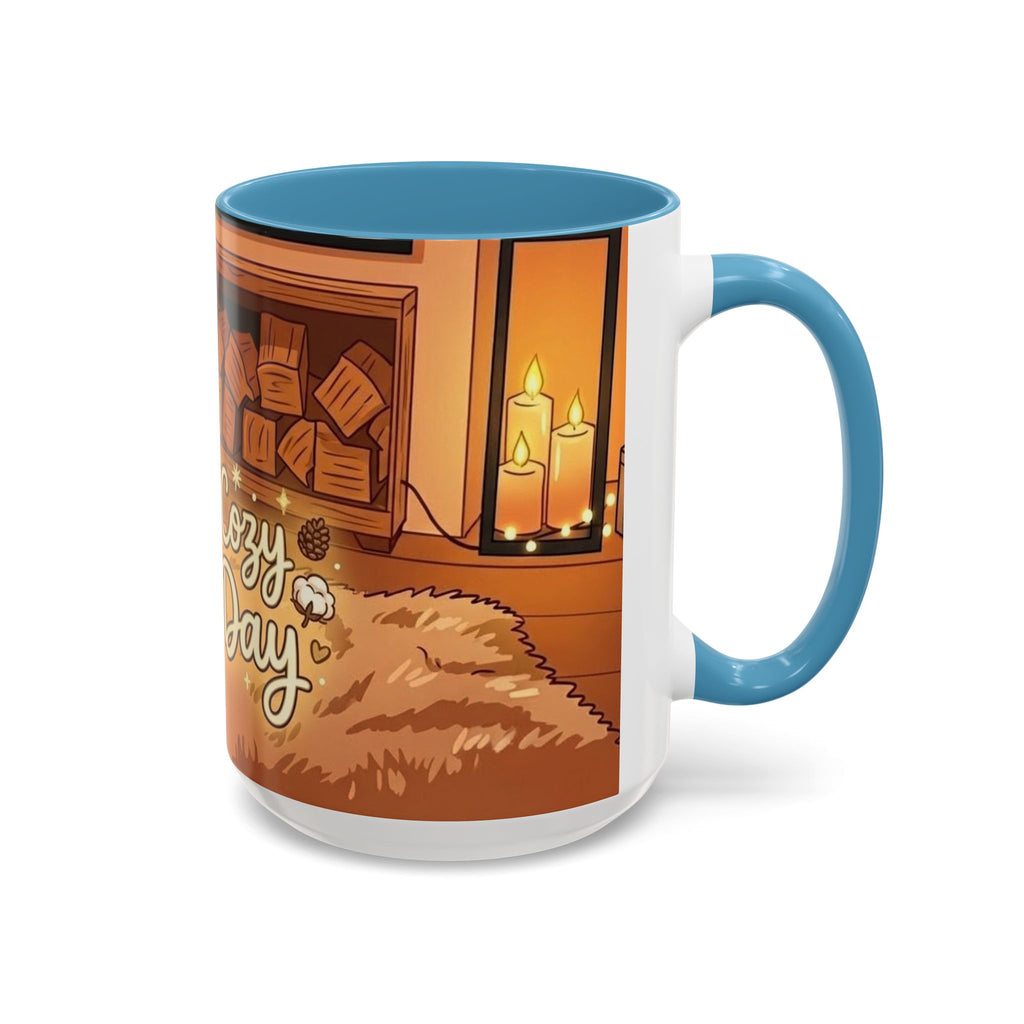Cozy Fireplace Accent Coffee Mug — "Choose Cozy Every Day"