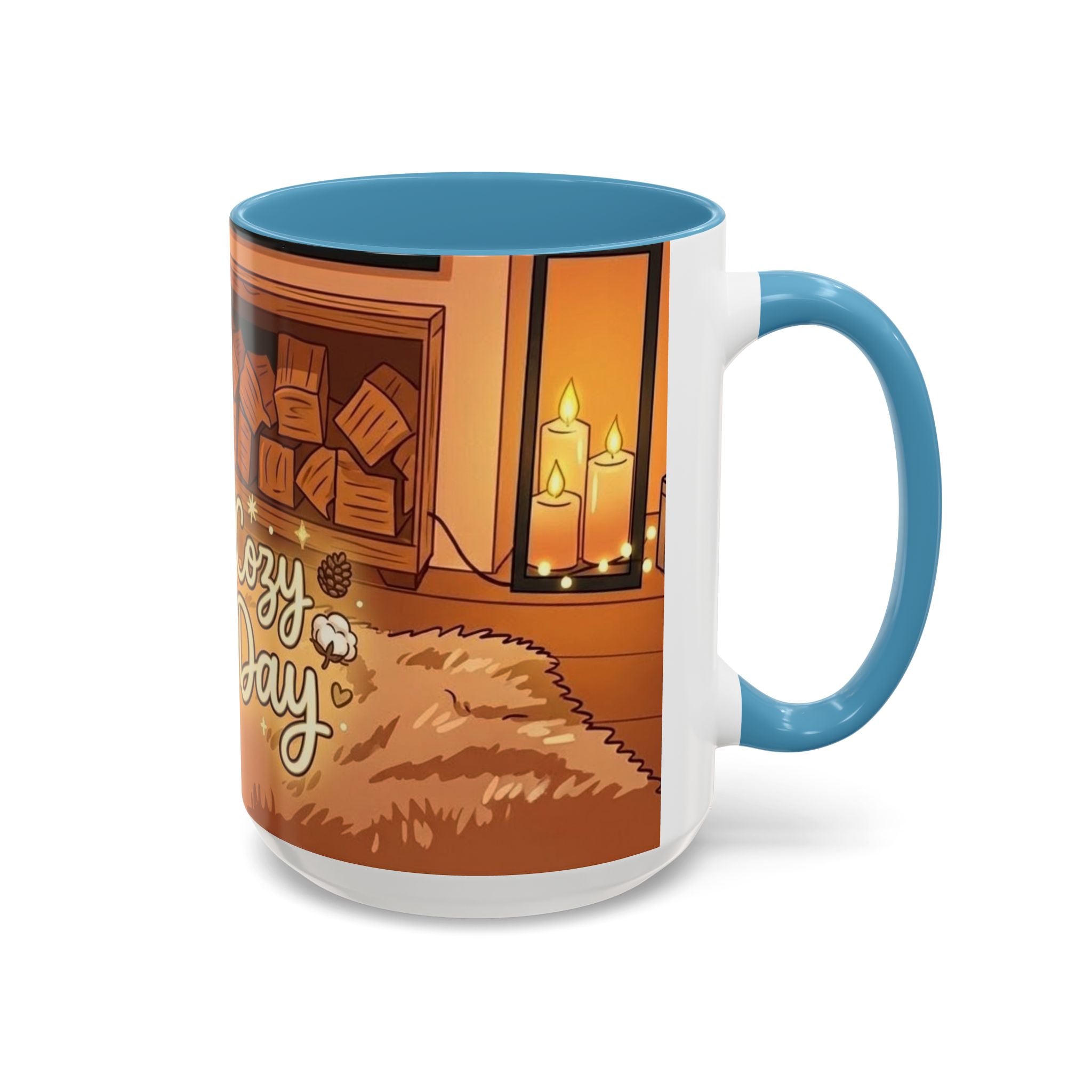 Cozy Fireplace Accent Coffee Mug — "Choose Cozy Every Day"