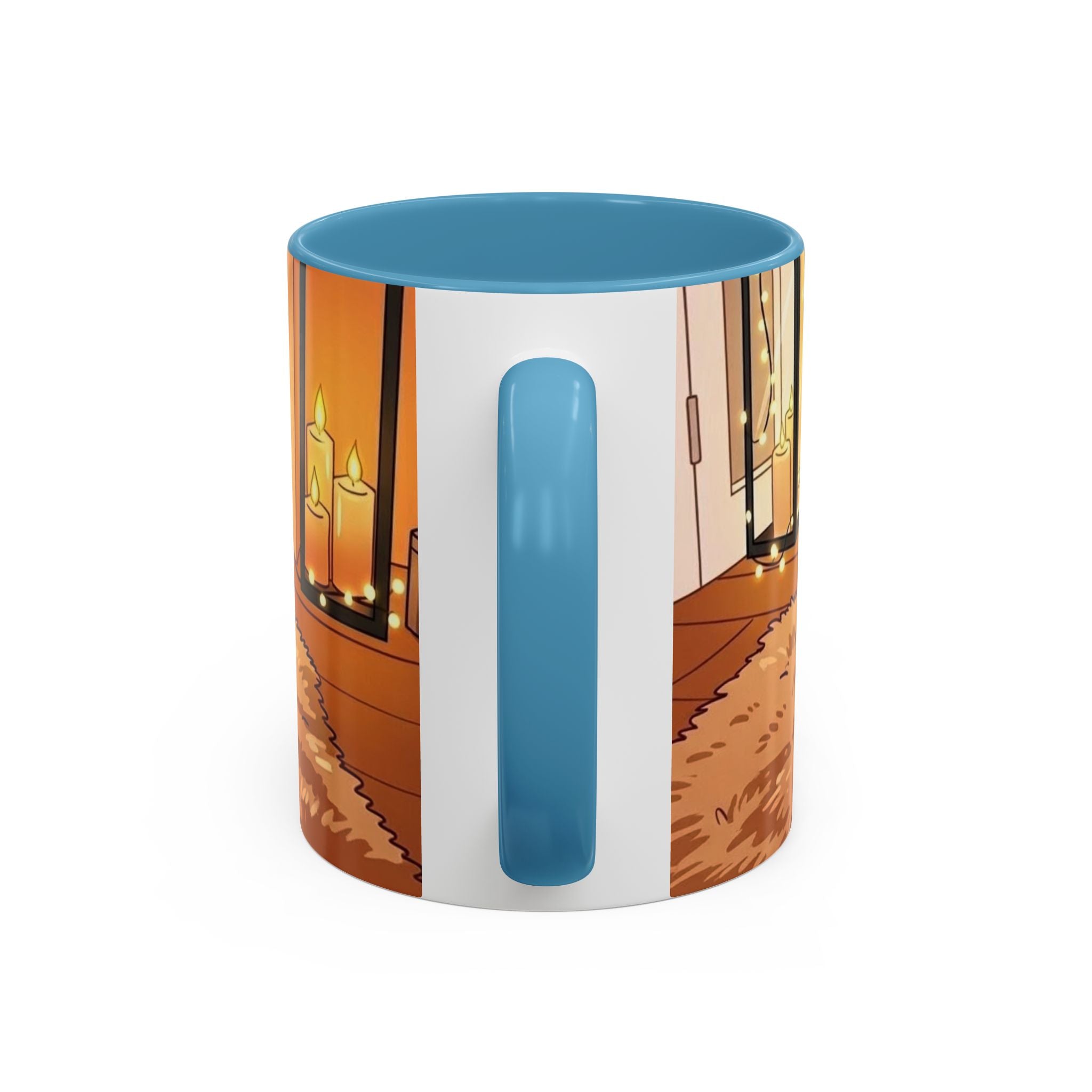Cozy Fireplace Accent Coffee Mug — "Choose Cozy Every Day"