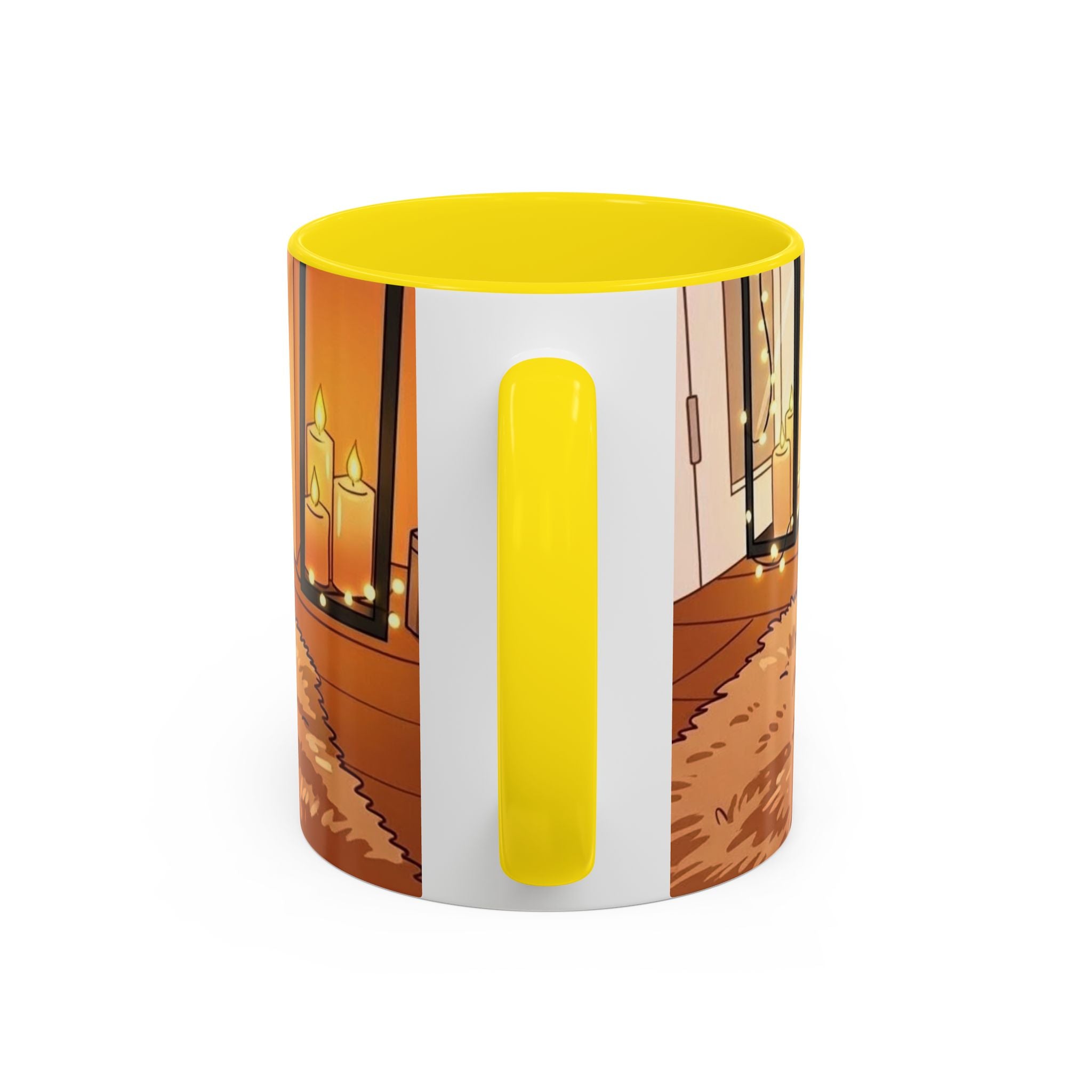 Cozy Fireplace Accent Coffee Mug — "Choose Cozy Every Day"