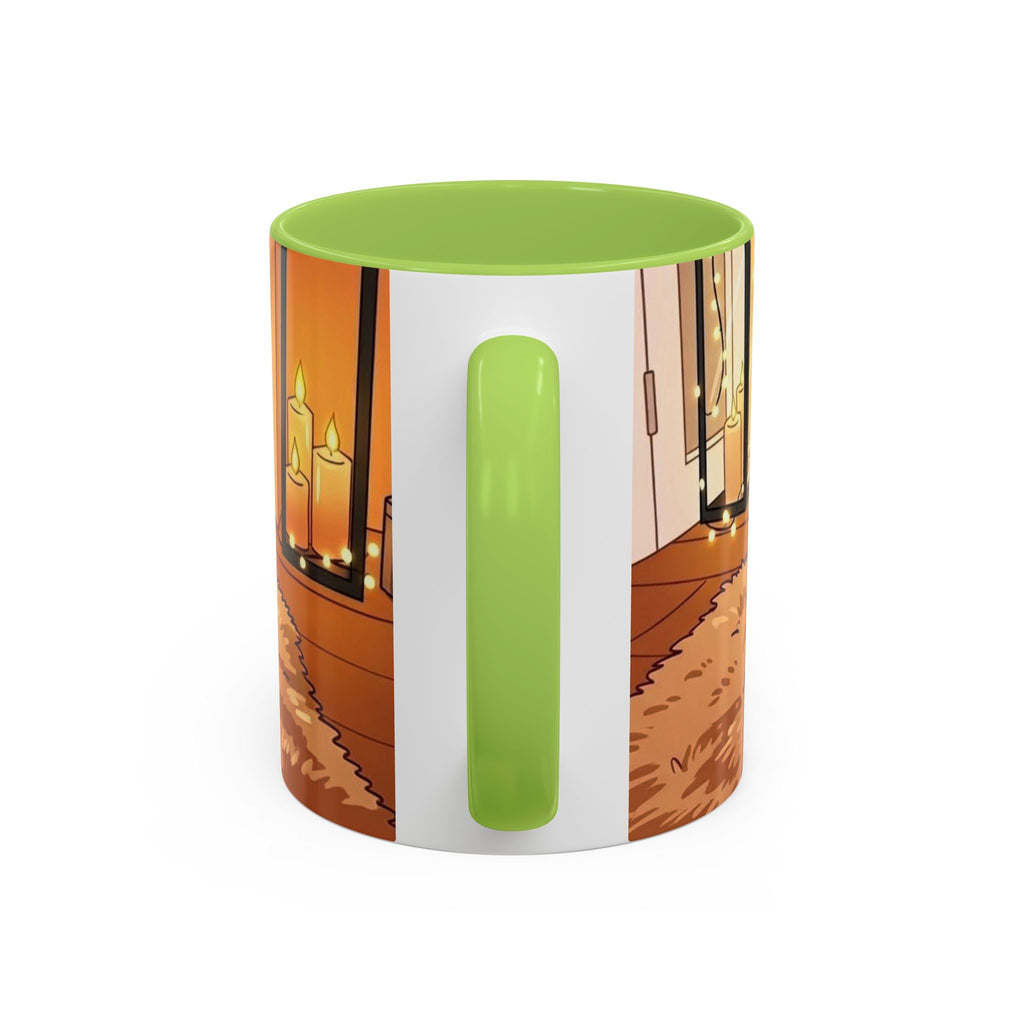 Cozy Fireplace Accent Coffee Mug — "Choose Cozy Every Day"
