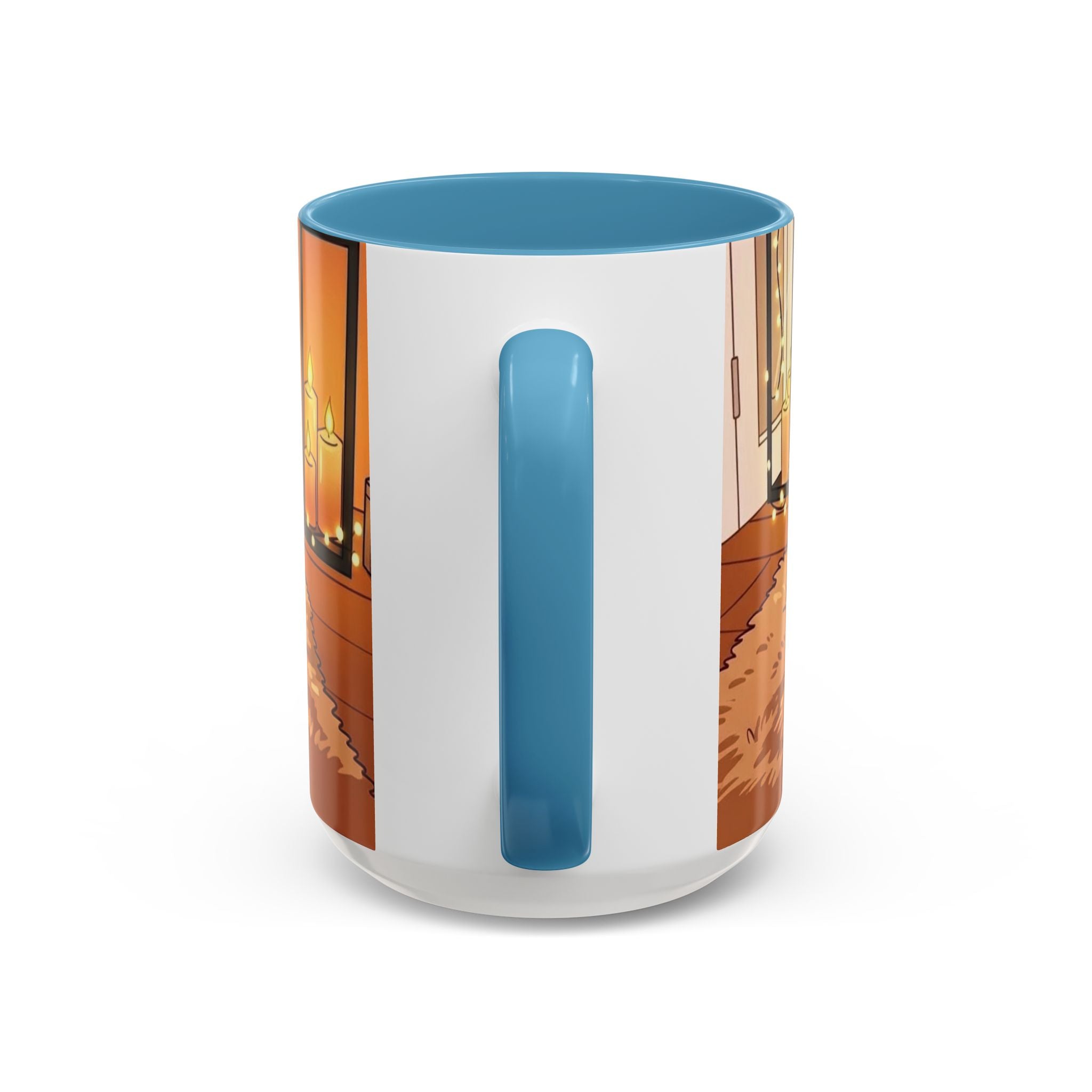 Cozy Fireplace Accent Coffee Mug — "Choose Cozy Every Day"