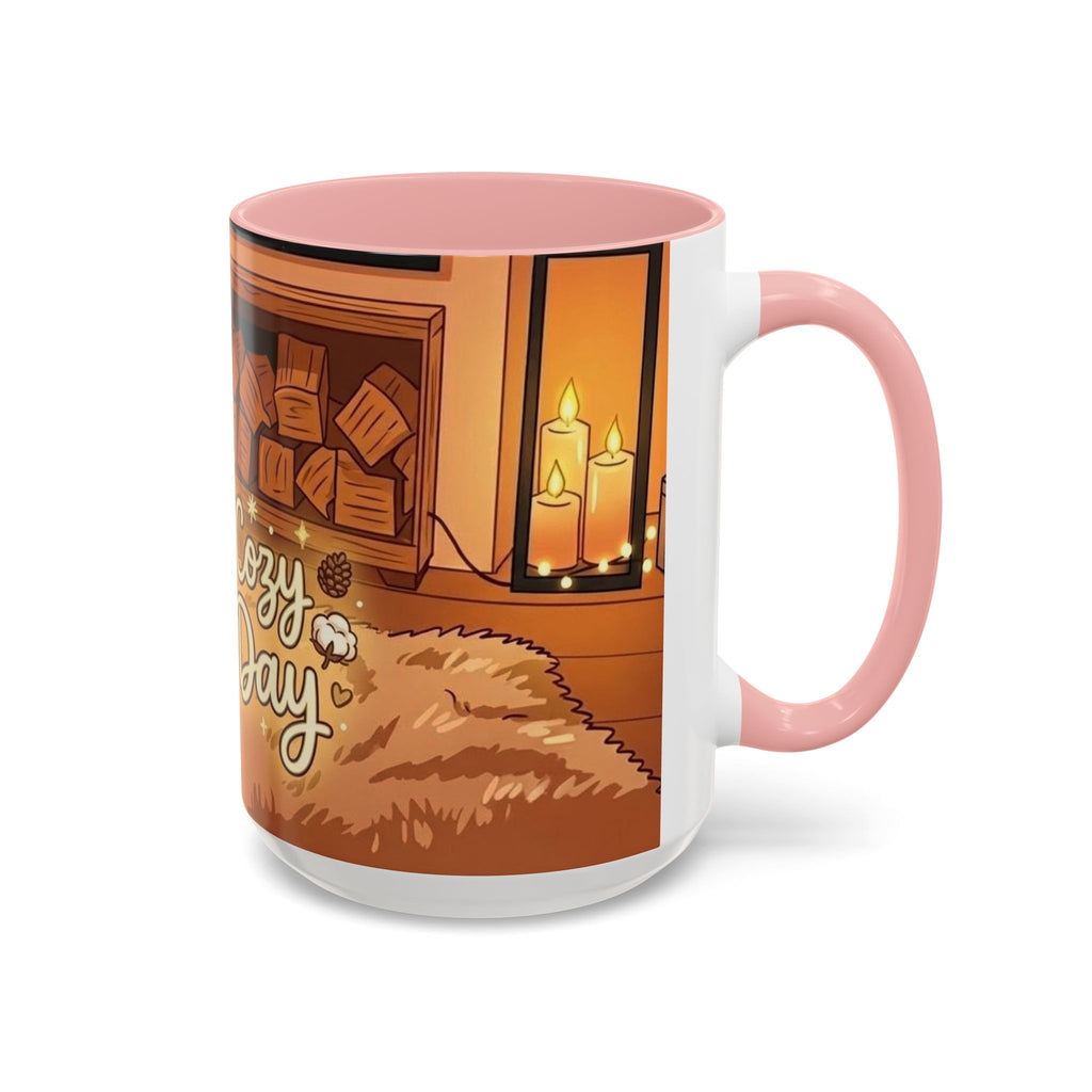 Cozy Fireplace Accent Coffee Mug — "Choose Cozy Every Day"